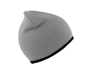 Result Unisex Reversible Fashion Fit Winter Beanie Hat (Grey/Black) - BC977