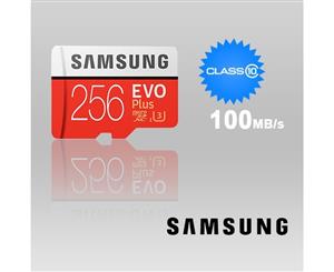 SAMSUNG 256GB UHS-I Plus EVO CLASS 10 U3 4K without SD ADAPTER 100R/90W MB-MC256G
