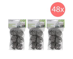 Set of 48 Pack of 6 Stainless Steel Scourers Heavy Duty Cleaning Stains Kitchen