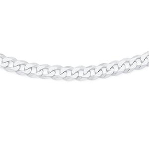 Silver 50cm Medium Light Flat Curb Chain
