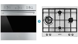 Smeg 600mm Classic Thermoseal Oven with 4 Zone Gas Cooktop