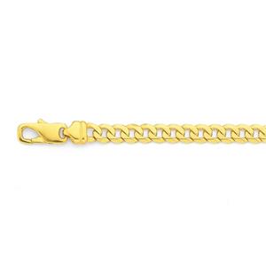 Solid 9ct Gold 21cm Flat Close Curb Bracelet