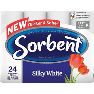 Sorbent Toilet Tissue Silky White 24 Pack