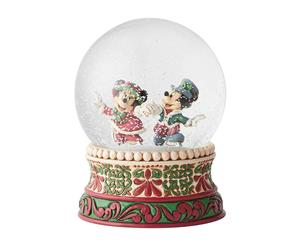 Splendid Skaters Victorian Mickey and Minnie Mouse Snowglobe