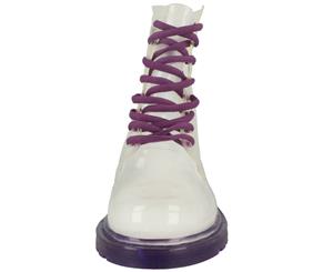 Spot On Childrens Girls Transparent Lace Up Jelly Boots (Purple) - KM243