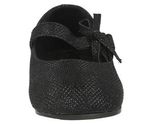 Spot On Childrens/Toddlers Girls Glitter Bow Strap Shoes (Black) - KM160