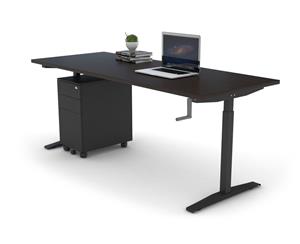 Stand Up - Manual Height Adj Desk Black Frame [1800L x 800W] - wenge none