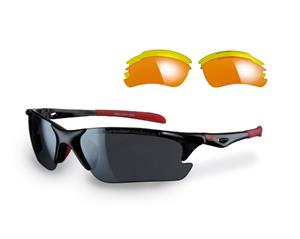 Sunwise Twister Black Sunglasses with 3 Interchangeable Lenses