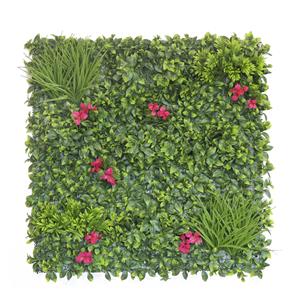 UN-REAL 100 x 100cm Luxury Artificial Hedge Tile - Flower Rush