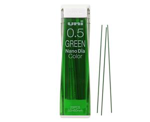 Uniball Nano Dia Mechanical COLOUR Pencil Lead Pack 0.5mm Green