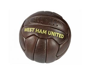 West Ham Fc Official Retro Heritage Leather Football (Brown) - BS746