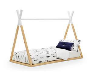 White Teepee Shaped Nordic Scandinavian Single Bed Frame for Kids