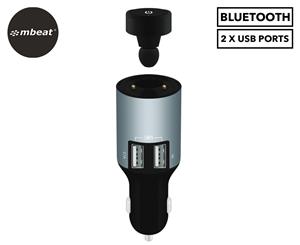 mbeat Powertone Mini Bluetooth Earphone w/ Dual-Port Car Charger