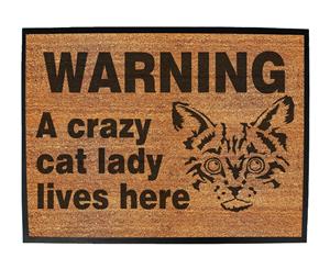 warning a crazy cat lady lives - Funny Novelty Birthday doormat floor mat floormat