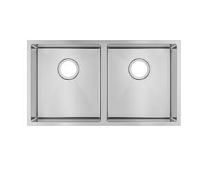 1.2mm 304 Stainless Steel Handmade Top/Undermount Double Bowls Kitchen/Laundry Sink 820x457x230mm