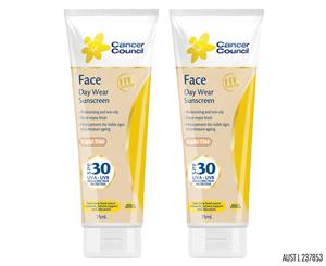 2 x Cancer Council Face Day Wear Sunscreen SPF30 Light Tint 75mL
