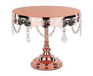 25 cm (10-inch) Crystal-Draped Cake Stand | Rose Gold Plated | Le Gala Collection CS310SRX