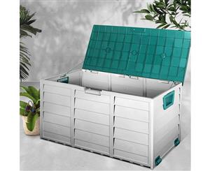 290L Outdoor Storage Box Lockable Weatherproof Garden Toy DeckShed Green Gardeon