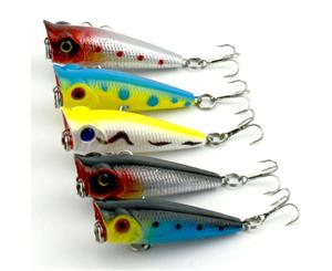 5X 50mm Popper Poppers Topwater Fishing Lures Surface GT Game Tackle Saltwater