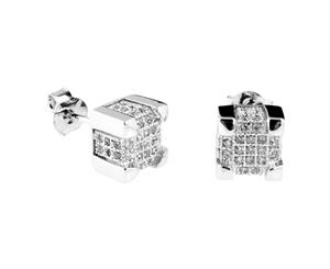 .925 Silver MICRO PAVE Earrings - IMPERIAL 7mm - Silver