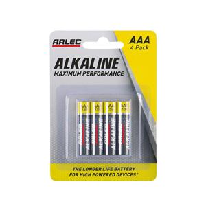 Arlec AAA Alkaline Batteries - 4 Pack