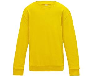 Awdis Just Hoods Childrens/Kids Plain Crew Neck Sweatshirt (Sun Yellow) - RW3485