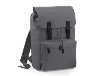 Bagbase Heritage Laptop Backpack Bag (Up To 17Inch Laptop) (Pack Of 2) (Graphite Grey/Black) - BC4456