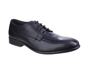 Base London Mens Gilmore Sleek Formal Waxy Leather Derby Shoes - Black
