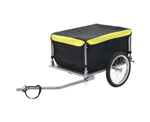 Bike Cargo Trailer Black and Yellow 65kg Transport Carrier Tow Cart