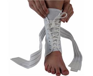 Bodyassist Sports Lock Lace-up Ankle Guard White