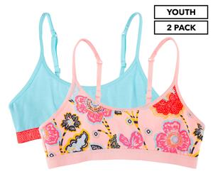 Bonds Girls' Hipster Pullover Crop Top 2-Pack - Blue/Pink Floral