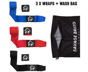 Boxing Hand Wraps Value Pack + Wash Bag For Boxing Muay Thai Kickboxing Mexican Style Bandages 4.5m