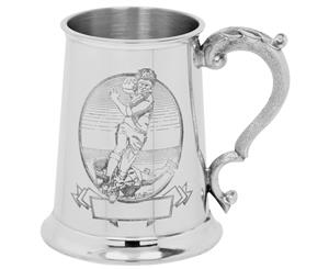 British Pewter Company Rugby Scene Beer Tankard 1 Pint