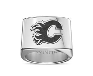Calgary Flames Ring For Men In Sterling Silver Design by BIXLER - Sterling Silver