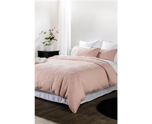 Camille Quilted Duvet Cover Set Blush