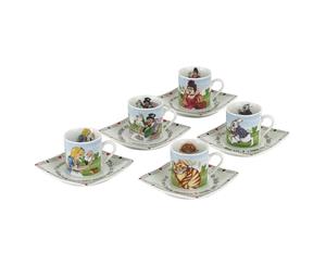 Cardew Alice in Wonderland Porcelain 3 oz Tea Party Cup and Saucer Set