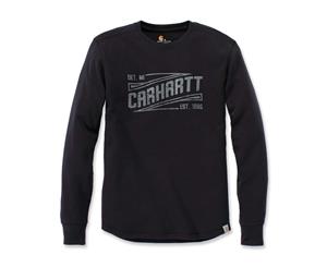 Carhartt Mens Tilden Graphic Crew Long Sleeve Cotton T Shirt - Black