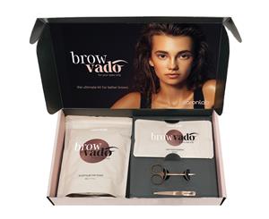 Caronlab Browvado Brow Kit - Limited Edition Gel Wax Spatulas Tweezers Scissors