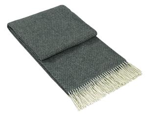 Chiswick Merino Wool/Cashmere Patterned Grey Throw