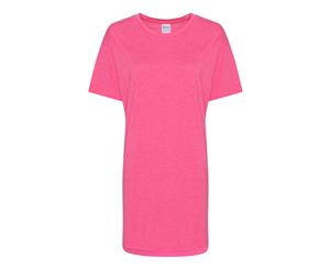 Comfy Co Womens/Ladies Oversized Sleepy T Short Sleeve Pyjama T-Shirt (Pink Marl) - RW5319