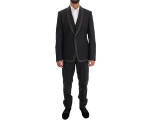 Dolce & Gabbana Gray Wool One Button 3 Piece Suit