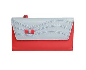 Eastern Counties Leather Womens/Ladies Alana Contrast Tab Bow Detail Purse (Cloud/Watermelon) - EL103