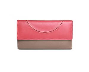 Eastern Counties Leather Womens/Ladies Layla Stitching Detail Purse (Coral/Taupe) - EL218