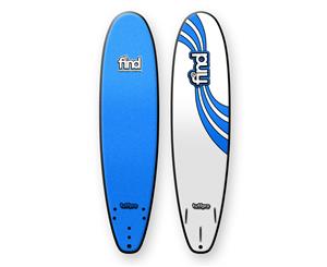 FIND 8Ɔ' TuffPro Soft Surfboard MiniMal BLUE EVA RAILS - 3 FCS StyleFin - Blue