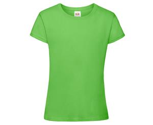 Fruit Of The Loom Girls Sofspun Short Sleeve T-Shirt (Lime) - BC3186