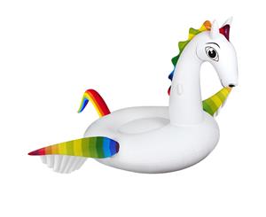 Giant Inflatable Pool Float Rainbow Pegasus Ride Air Toy Summer Loiunge Airtime