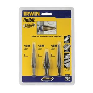 IRWIN Unibit Cobalt Step Drill - 3 Pack