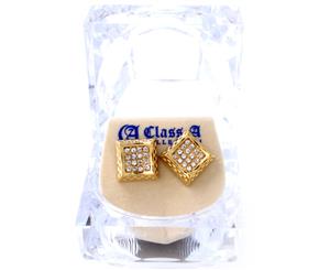 Iced Out Bling Earrings Box - RECTANGLE gold - Gold