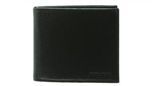 Italian Leather Mens Tri-fold Wallet - Black