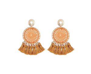 Jewelcity Sunkissed Womens/Ladies Dreamcatcher Earrings (Orange) - JW959